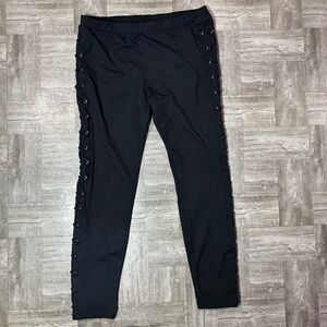 Catherine Malandrino Side Lace Up Leggings Size Large